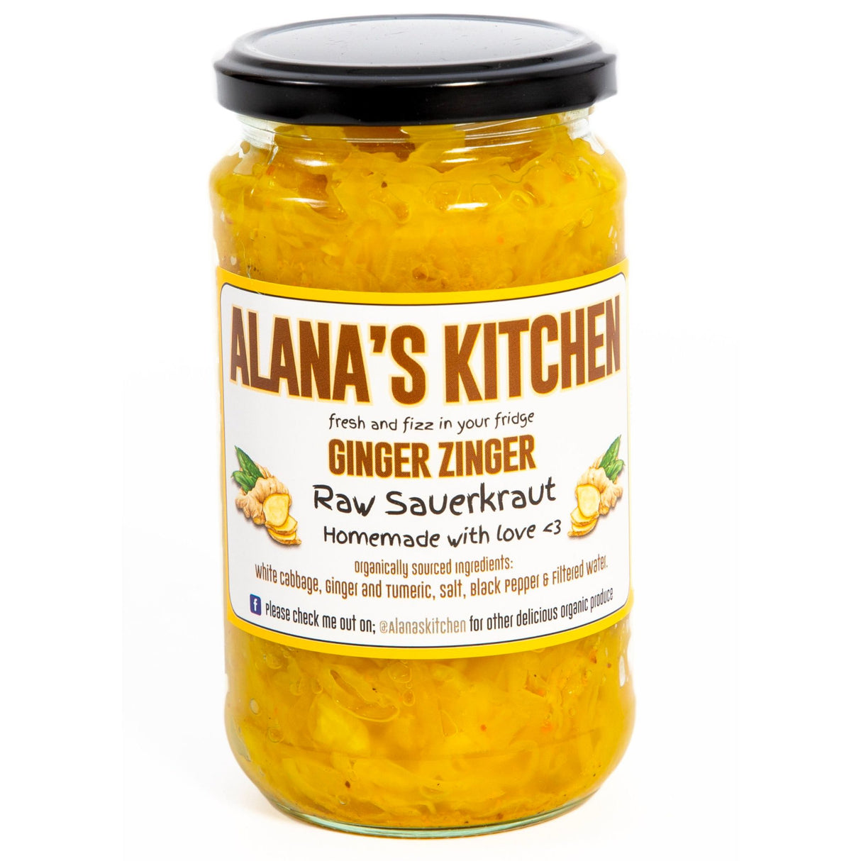 Alanas Kitchen Ginger Sauerkraut 340g