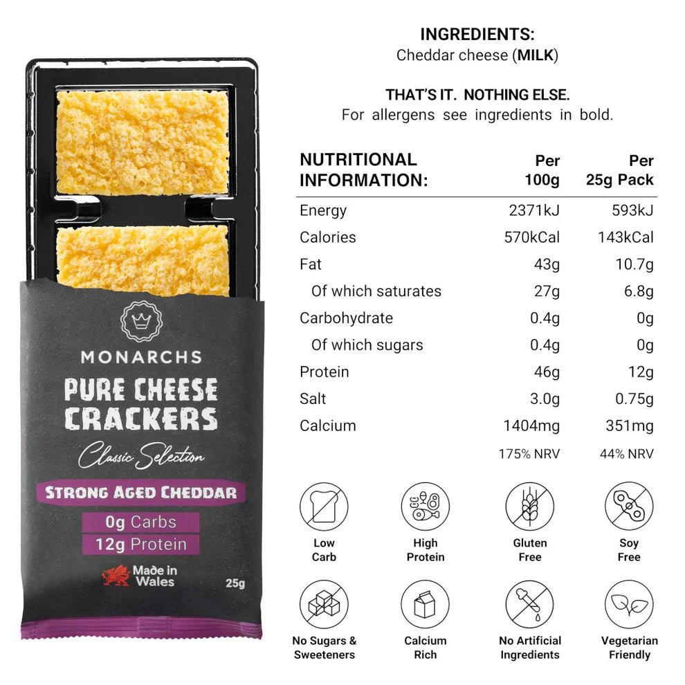 Monarch's Pure Cheese Strong Aged Cheddar 25g