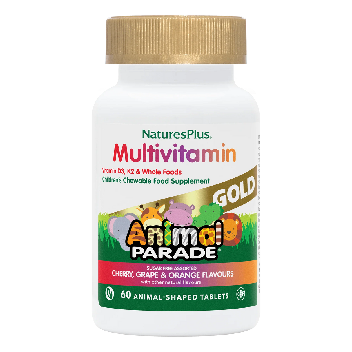 NaturesPlus Animal Parade GOLD children’s multivitamin 60 chewable tablets