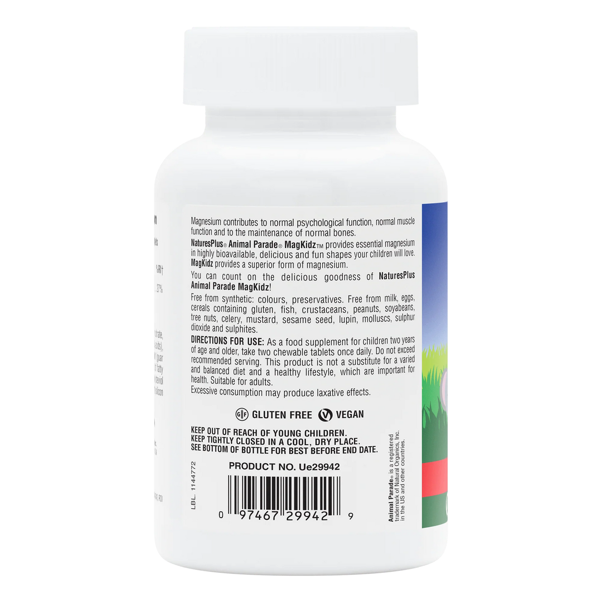 NaturesPlus Animal Parade MagKidz Magnesium 90 Tablets