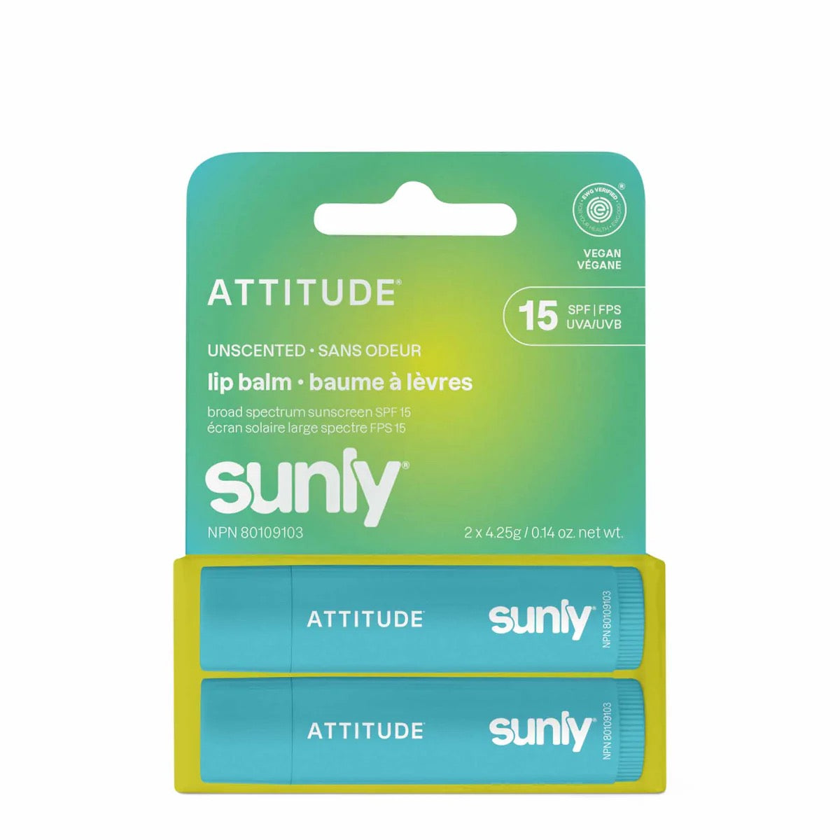 Attitude Lip Blam Duo SPF 15 4.25g x 2 singles (duo pack)