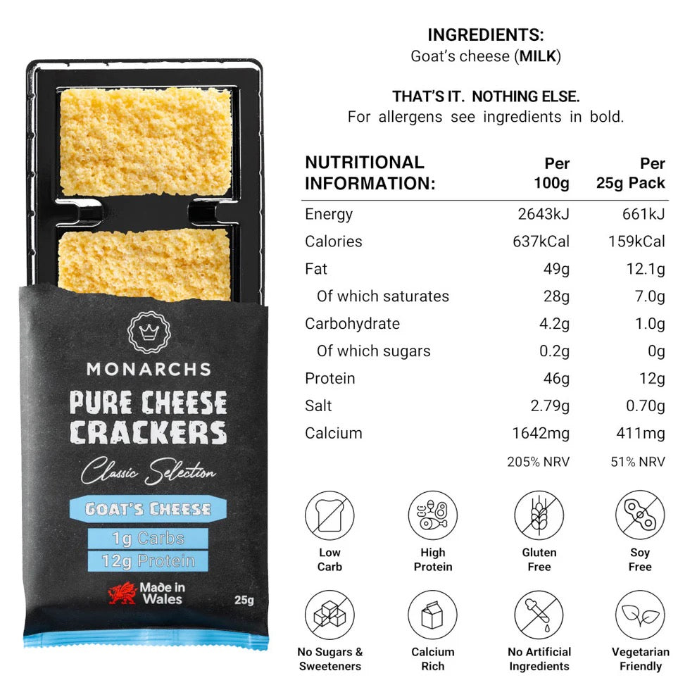 Monarch's Pure Cheese Goat's Cheese Crackers 25g