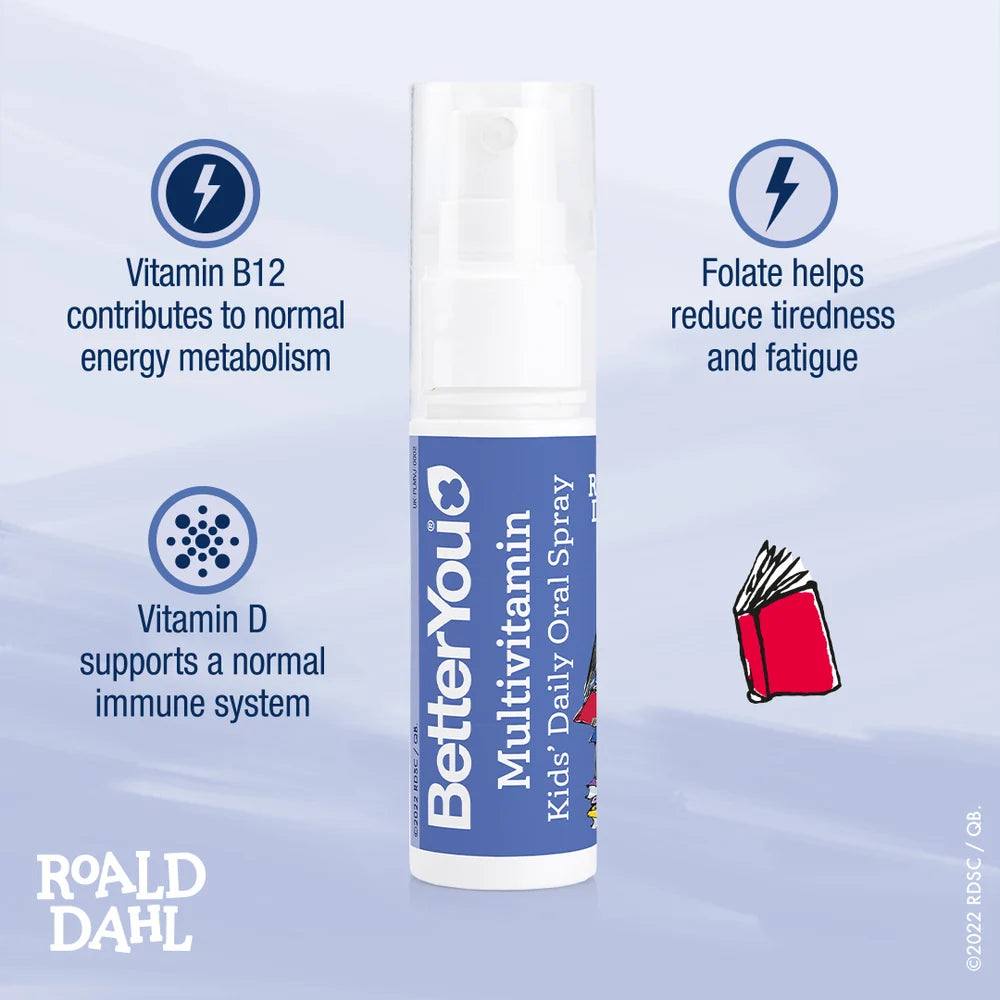 BetterYou Kids’ Multivitamin Oral Spray immune and energy benefits