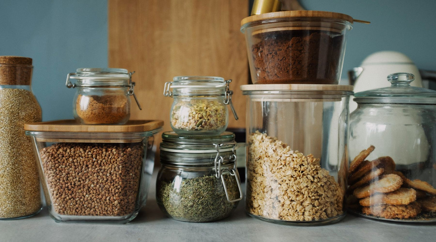 Eco friendly refillable containers for bulk foods at Wild Oats